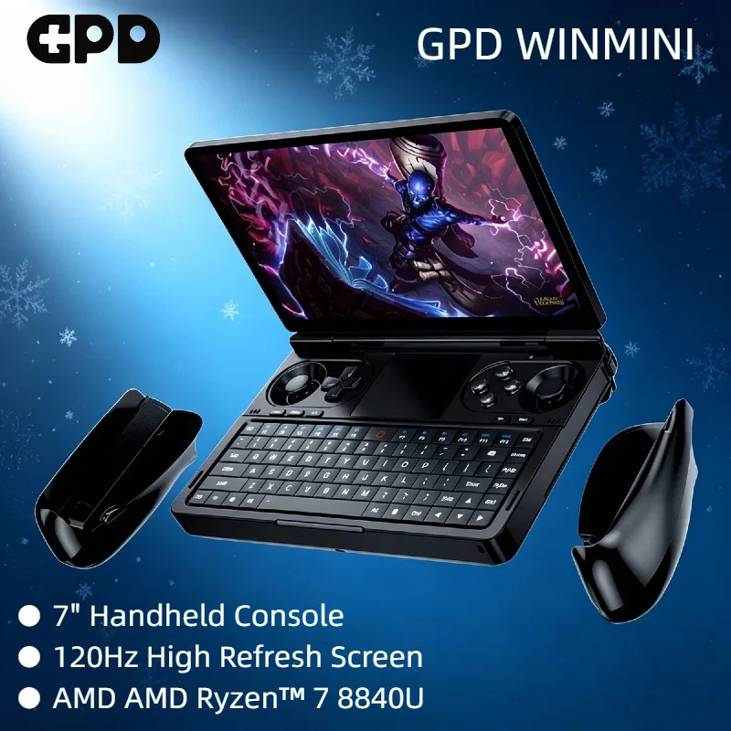GPD WIN Mini 2026 AMD Ryzen 7 8840U, Tablet de 7 Pulgadas con Gamepad, 16GB RAM, 1TB ROM, PC de Bolsillo, Laptop para Juegos
