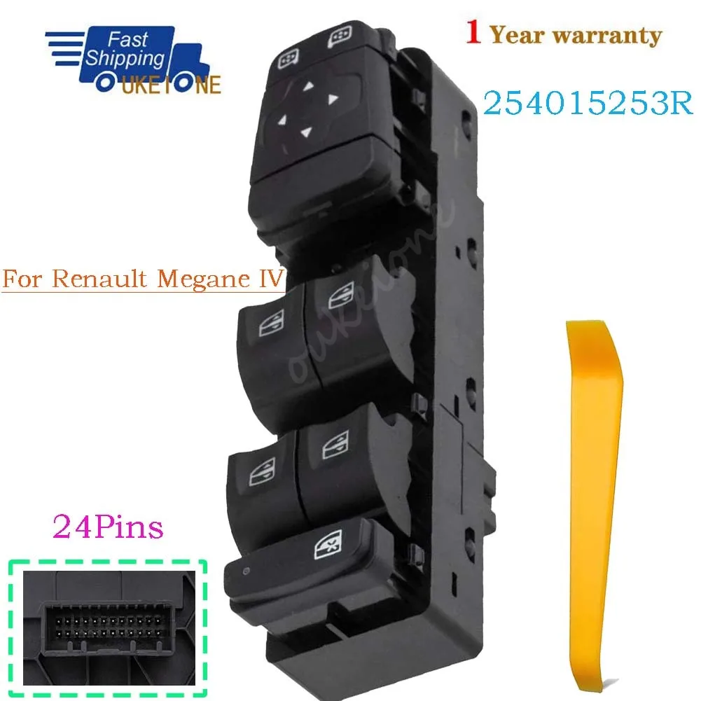 

25401-5253R 254015253R для Renault Megane IV передний левый главный выключатель питания двери со стороны водителя, 24-контактный автомобильные аксессуары