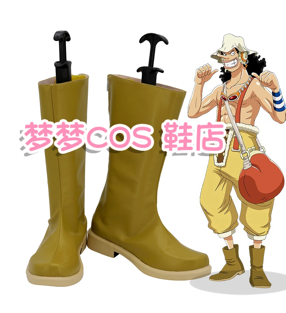 

Anime Usopp Cosplay Costume Shoes Handmade Faux Leather Boots Carnival Party Halloween Boots