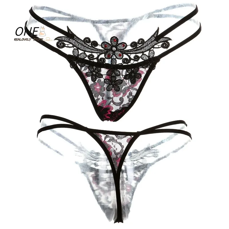 

Сексуальные кружевные трусики с цветочным принтом для женщин, бесшовные стринги с низкой талией и узким ремешком, очаровательные дышащие трусики