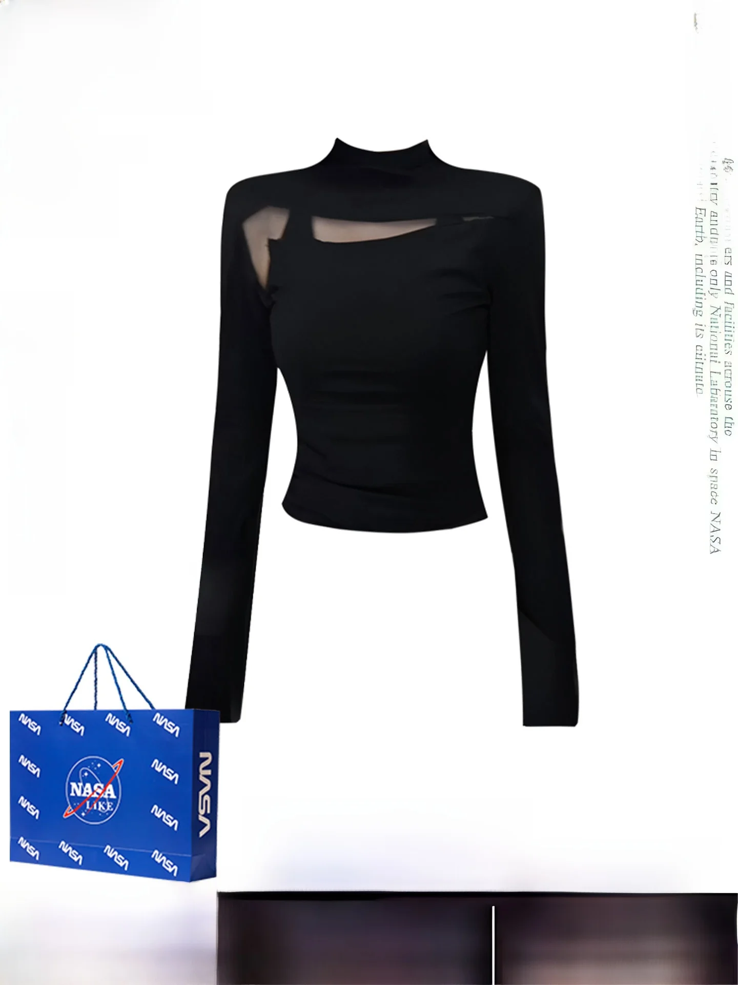 

Slim Fit Long Sleeve T-Shirt Women's Base Layer Mesh Splice High Collar Black Underwear Style Autumn Fashion Sexy Girl Design...