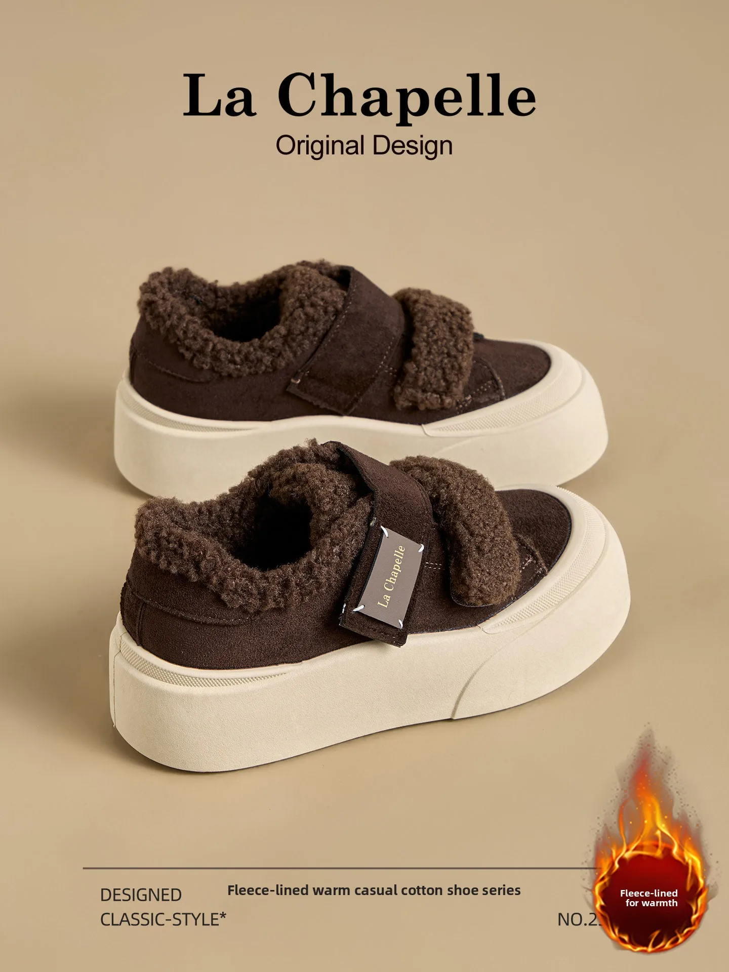 

La Chapelle Thi Bot Cotton oes Women's 2025 New Winter Faion Fce Lined Thiened Warm Women's Snow Boots