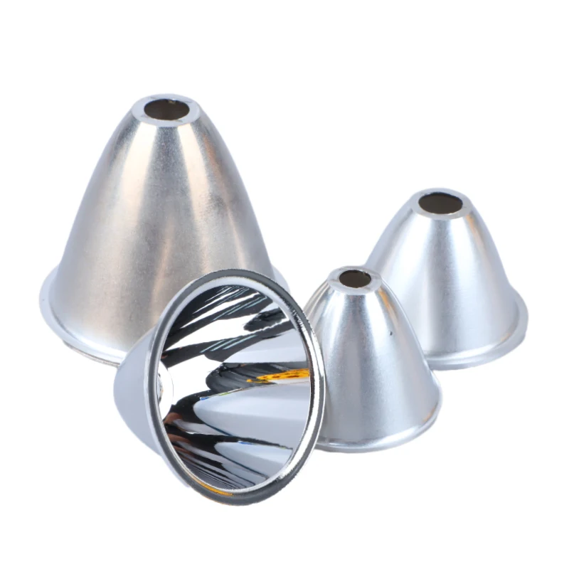 (.) 1PC 41mm 46mm 50mm 60mm Aluminum LED Flashlight Reflector Condenser Cup reflect Cap For 10W 5W 3W DIY T C8 COB LED