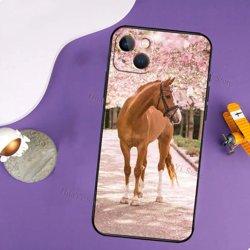 Beautiful Elegant Brown Horses Case For iPhone 14 13 Pro X XS Max XR 7 8 Plus Cover For iPhone 14 12 Mini 11 Pro Max SE 2020