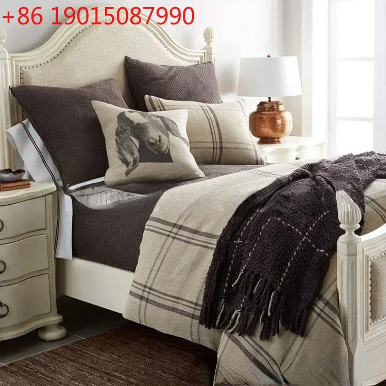 

Кровать в американском стиле из массива старого дуба с резьбой, 1.5*1.8 м, двуспальная, детская односпальная кровать