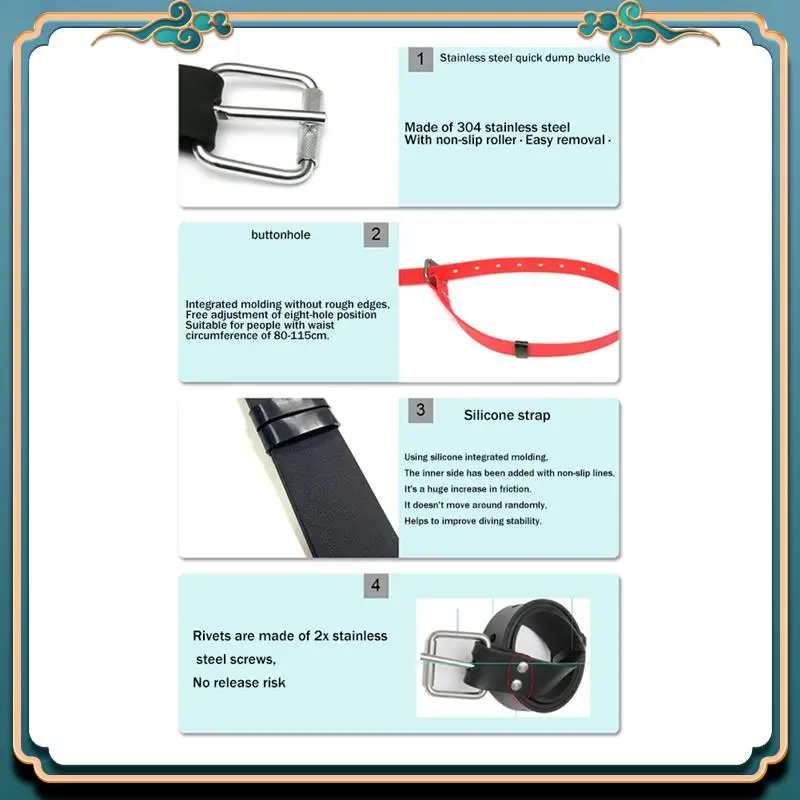 

85Cm-1.3M Quick Release Buckle Silicone Diving Quick Release Buckle For Scuba Freediving Fishing Blue