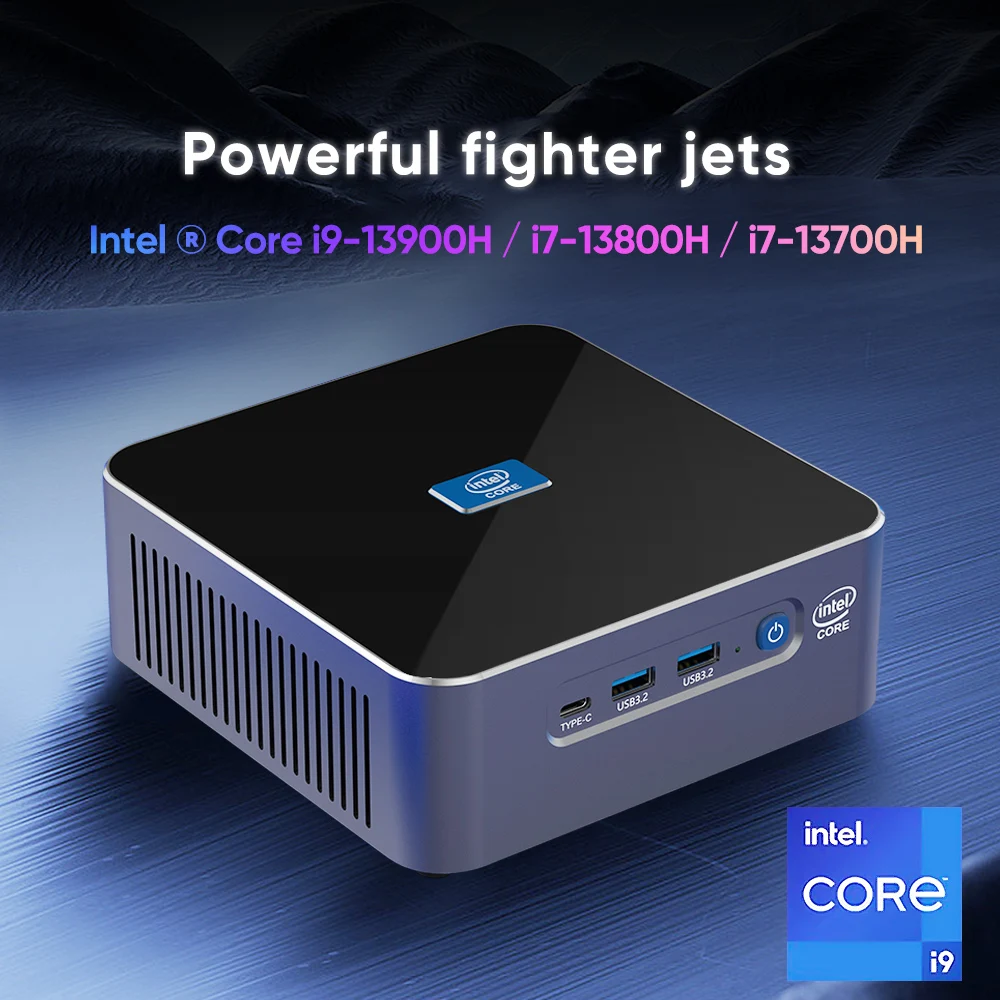 인텔 코어 i9-13900H i7-13800H 게임용 미니 PC, 윈도우 11, 2 * DDR5 맥스, 4TB NVME, 2*2.5G LAN, 8K NUC 게이머 PC 컴퓨터, WiFi6, 13 세대