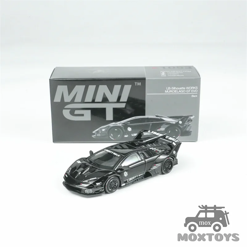 MINI GT 1:64 LB-Silhouette WORKS MURCIELAGO GT Evo Papel Preto/caixa blister Diecast Model Car