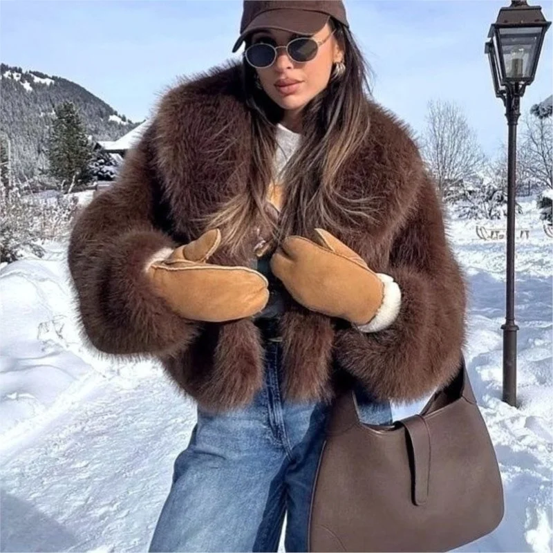 

Mixed fur coat women's short fashionable top new plush lapel