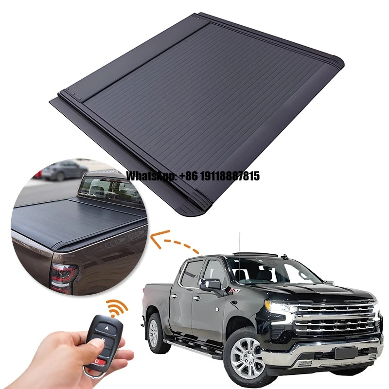 

Electric Roller Lid up Pick up Truck Aluminium Alloy Tonneau Cover for Chevrolet Silverado Crew Cab 2015-2018 2019-2025