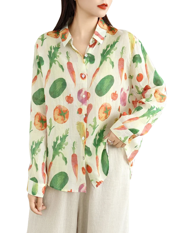 Ele Floral Print Long Sve Open Cardigan Loose irt Square Collar Autumn Cotton Women's Faion Artistic Sle Clothing