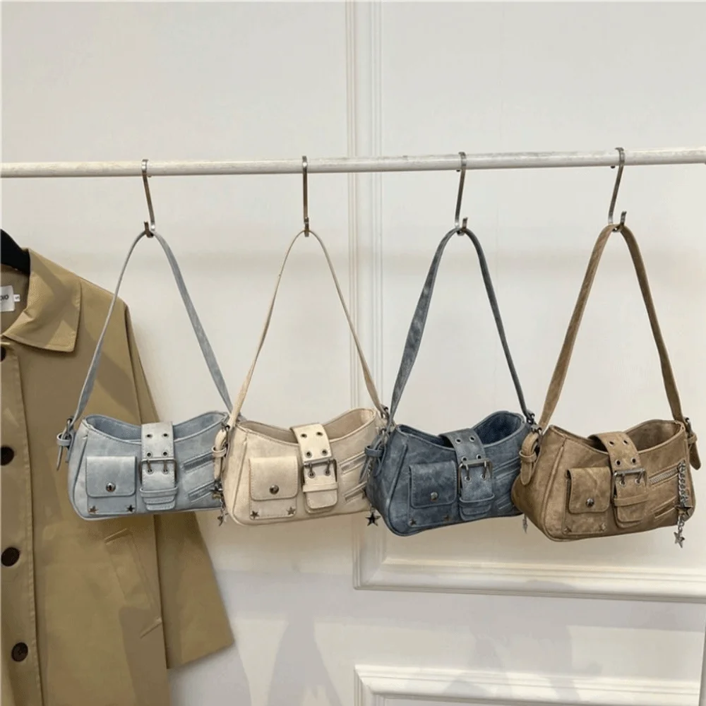 

Trend Handbag Y2K Underarm Bag Star Armpit Bag Spicy Girl Shoulder Bag Rivet Retro Crossbody Bag Streetwear