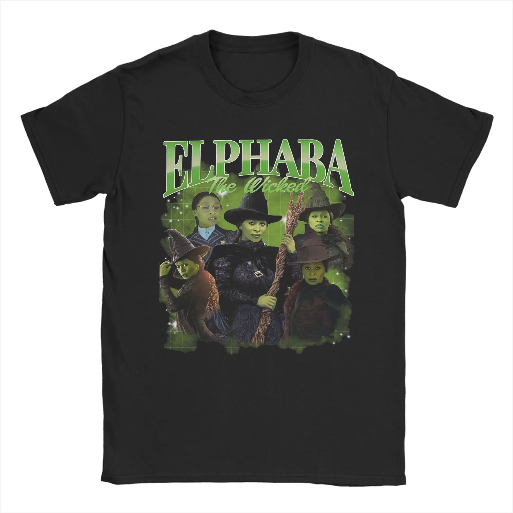 Novelty Elphaba The Wicked Witch T-Shirt for Men Round Neck Cotton T Shirts  Short Sleeve Tee Shirt Plus Size Clothes