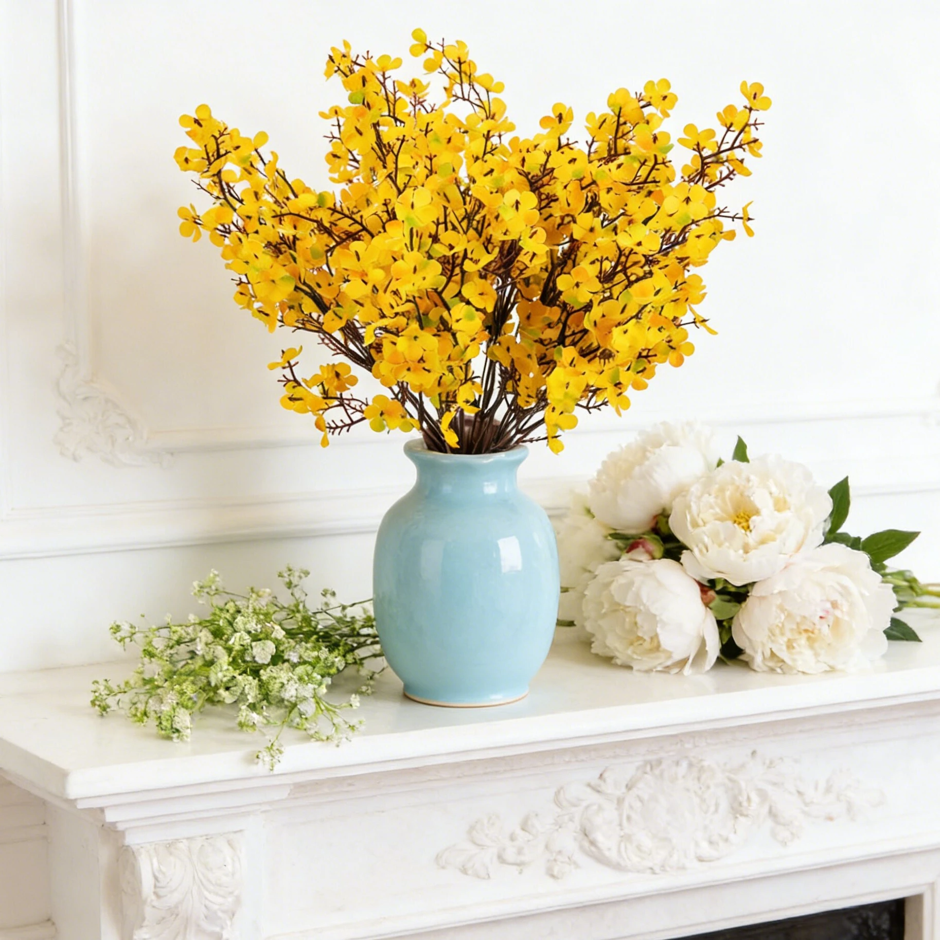 Flores Artificiales de Seda con Diseño de Cielo Estrellado para Decoración de Mesa de Comedor, Jarrones, Jardín, Bodas, Accesorios para Fotos DIY