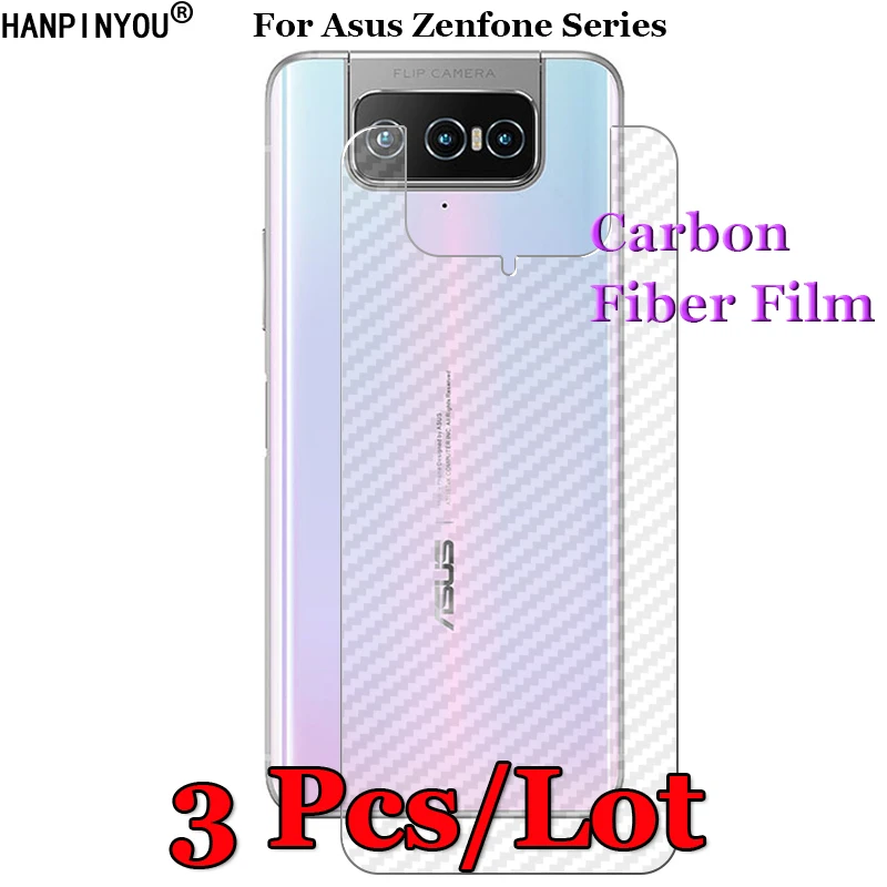 

3 Pcs For Asus Zenfone 11 10 10z 9 9z 8 Flip 6 6z Ultra 3D Non-slip Carbon Fiber Back Film Screen Protector Sticker (Not Glass)