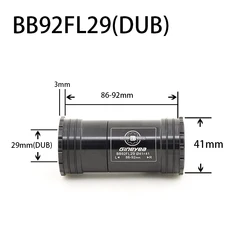 BB86 BB92DUB PF41DUB Press Fit Bottom Brackets 4 Bearings for Road Bike Mountain Frame Shell Use DUB 86-92mm Crankset Chainset