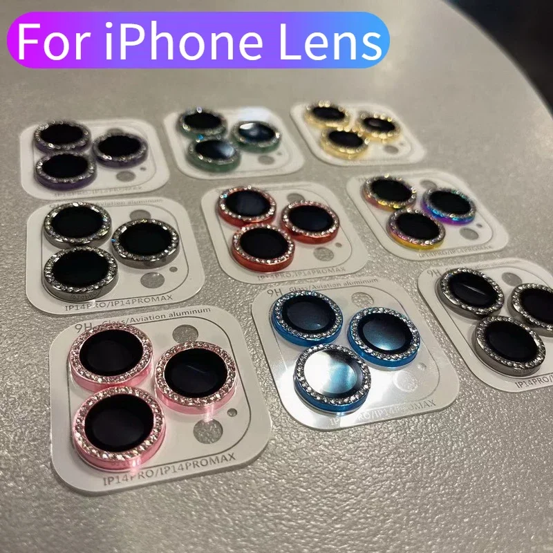Luxury Pretty Shine Diamond Camera Lens Protector Case For IPhone 15 16  Pro Max Glitter Lens Glass Camera Cover Girl