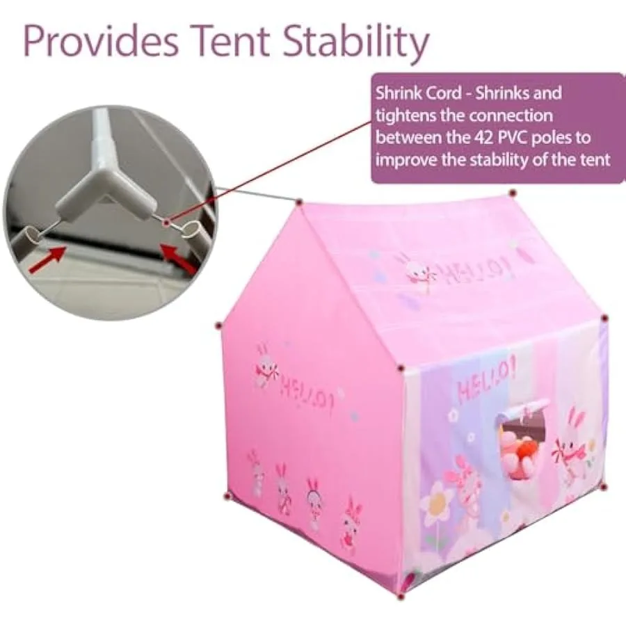 Kid Tent met Mat Ster Lights - Prinses Tent voor Meisjes Speelgoed Peuter voor Binnen en Buiten Fantasierijke Games Speelhuisje Roze Maat