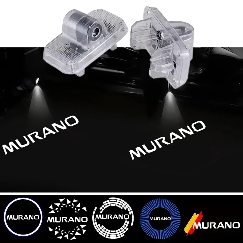 2pcs Auto Exterior Welcome Ghost Lights for N-issan Murano Emblem 2011 2012 2013 Car Door LED Laser Projector Lamp Decoration