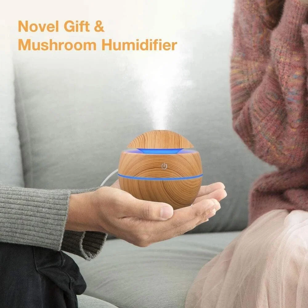 Electric Humidifier Air Aroma Diffuser Wood Ultrasonic Air Purify Humidifier Essential Oil Aromatherapy Cool Mist Maker Bedroom