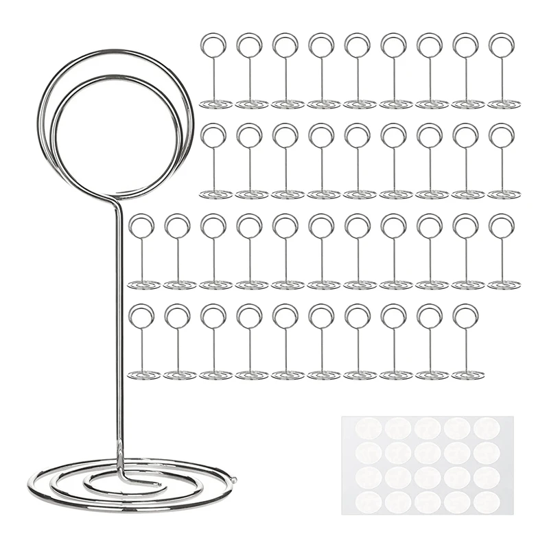 

40 шт. держатели для номеров на столе, держатель для карточек с именами, держатели для фотографий на свадьбу, юбилей, вечеринку по случаю дня рождения