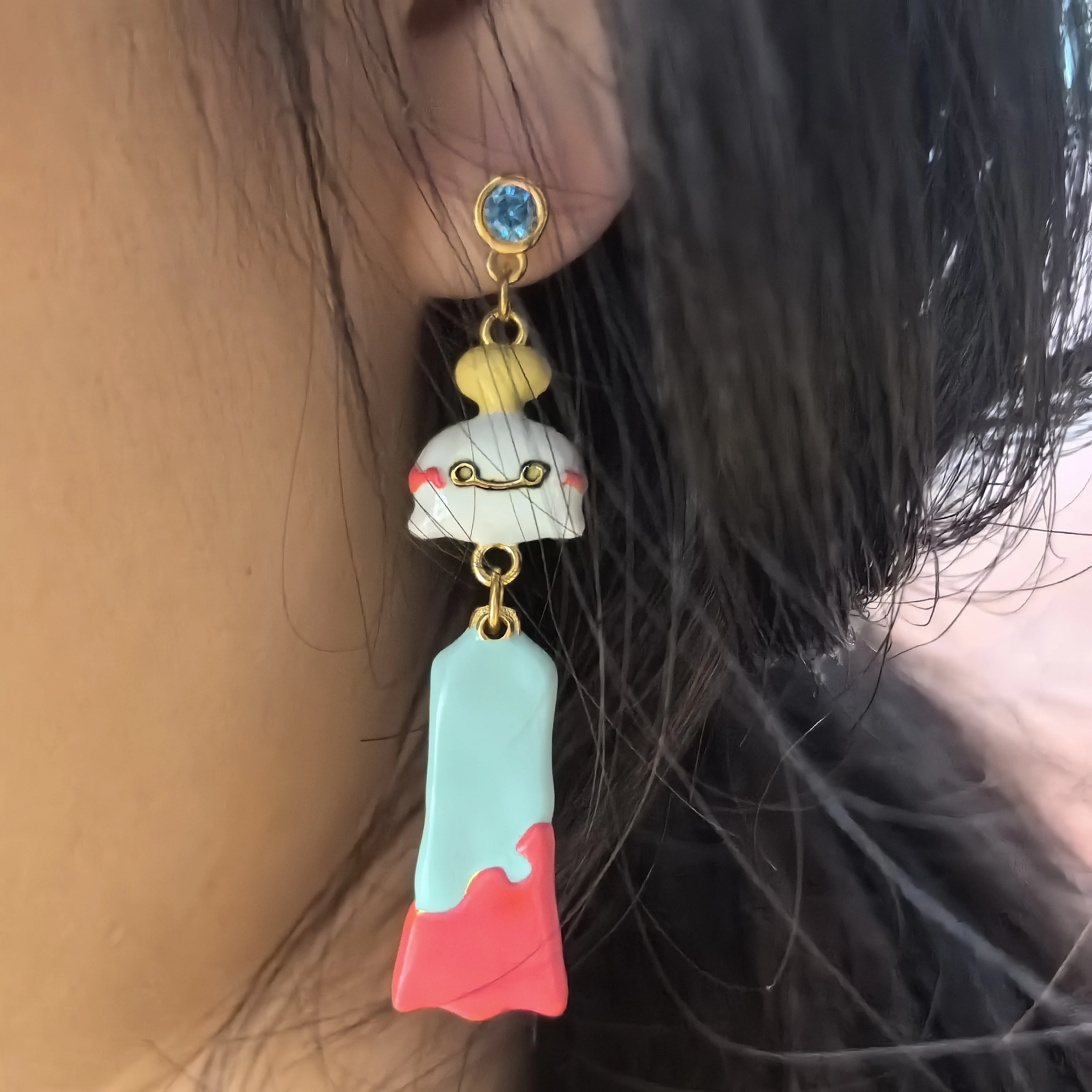 Аксессуар Chimecho, женские серьги-капли из смолы, забавные милые серьги в подарок для девочек, украшение в стиле аниме с покемонами, зажим для ушей, шпильки для ушей