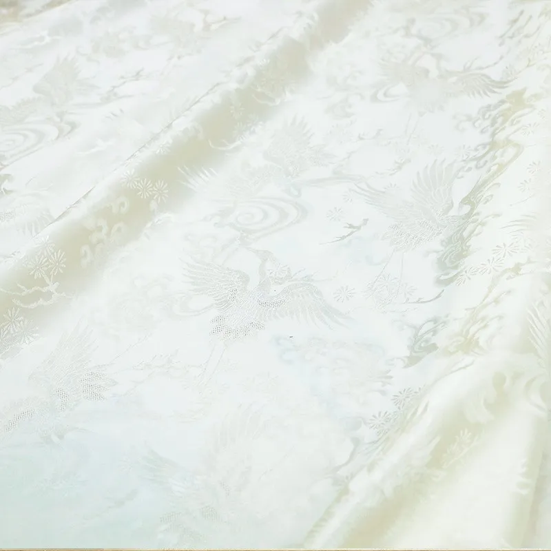 New Chinese-style silk jacquard satin fabric cheongsam top garment