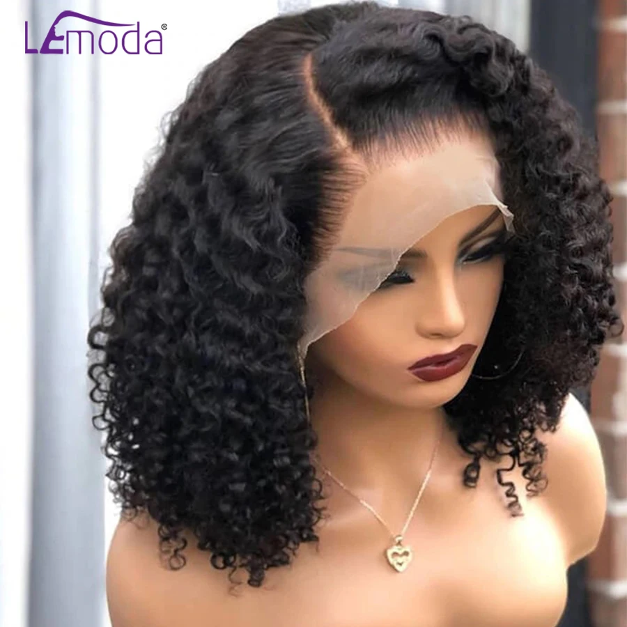 

210 Density Curly Bob Wig 13x4 Lace Front Human Hair Wigs Deep Wave Short Bob Wig Virgin Hair Pre Plucked Full Frontal Lace Wig