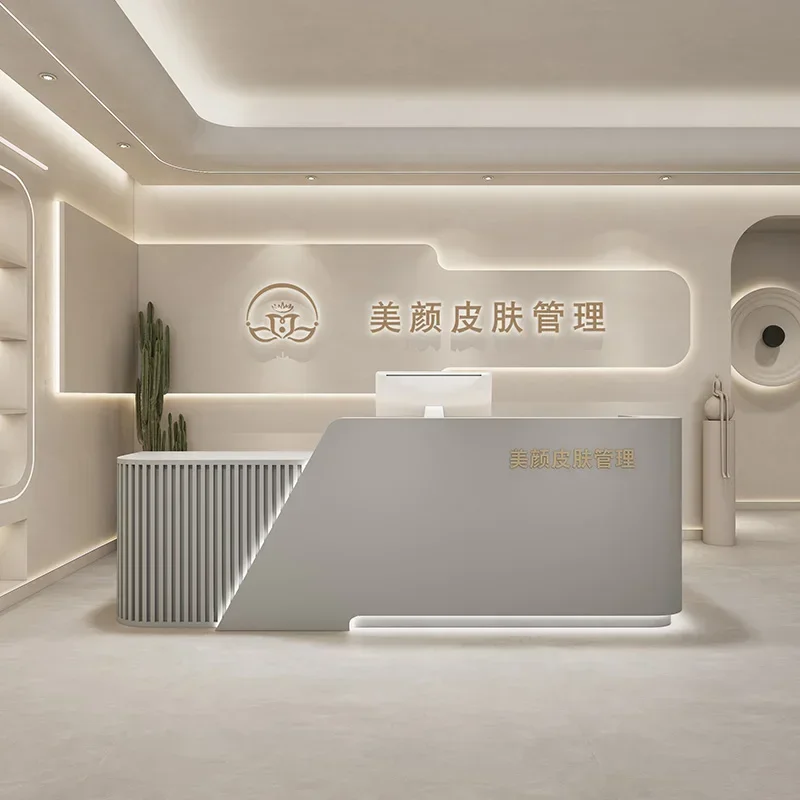Aesthetic Desk Reception Counter Desks Medical Exhibitor Furniture Entrances Tables Professional Simple Mostrador Home Furniture
