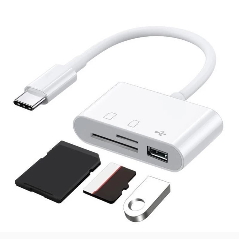 Leitor cartões C USB C USB compacta para o leitor cartões memória para uso do escritório viagem para disco flash