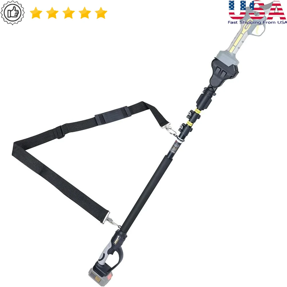 

Extendable Cordless Electric Pruning Shear Telescopic Pole 4.2-8.2ft High Reach Pruner Adjustable Lightweight Aluminum Gardening