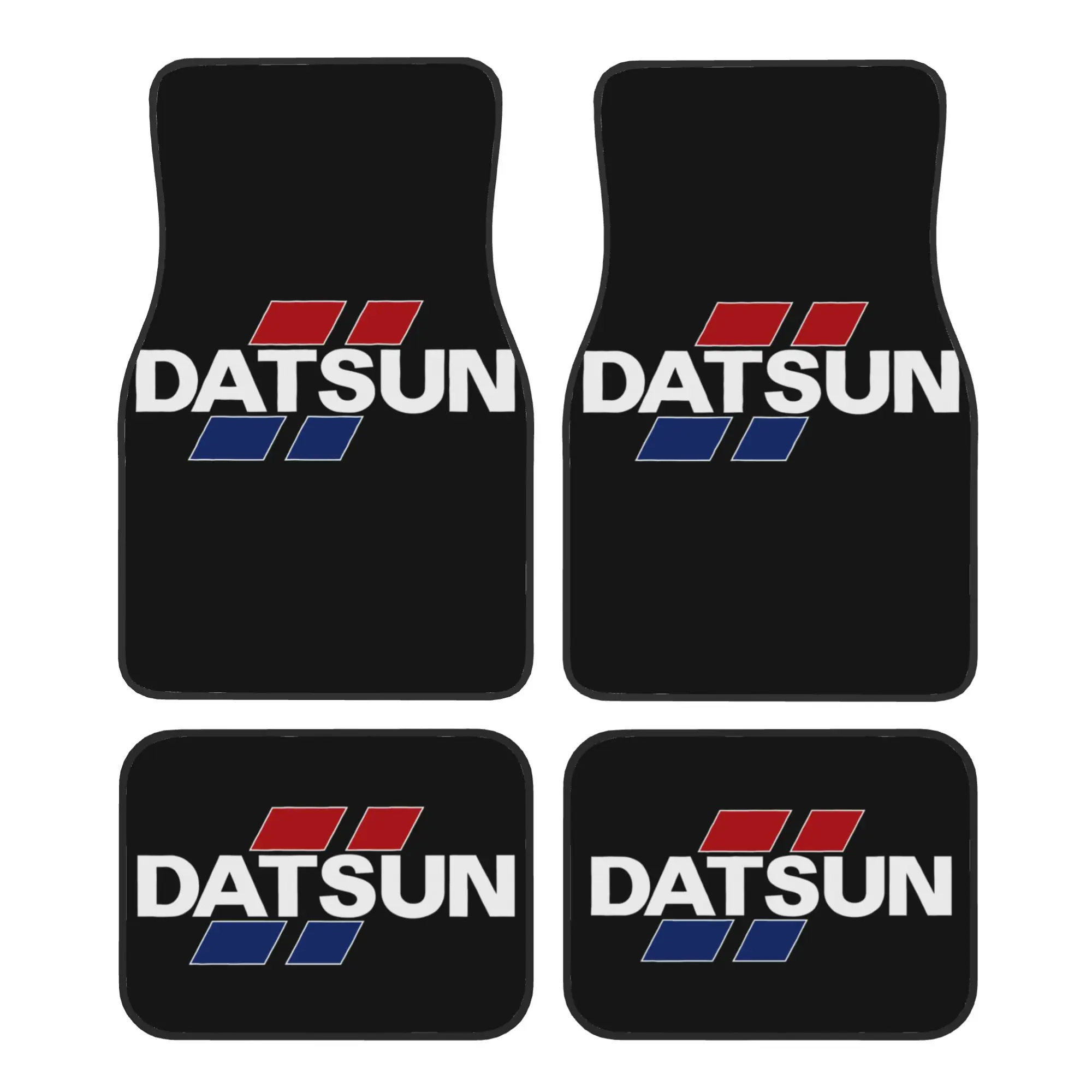 Datsuns Car 4PCS Crystal Velvet Car Floor Mats Set Universal Front Rear Foot Mats Non-Slip Car Interior Floor Protection Mat