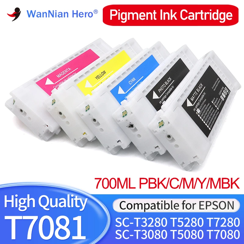 

T7081 T7082 T7083 T7084 T7085 ink cartridge 700ML compatible for Epson T3280 T5280 T7280 T3080 T5080 T7080 Printer With pigment