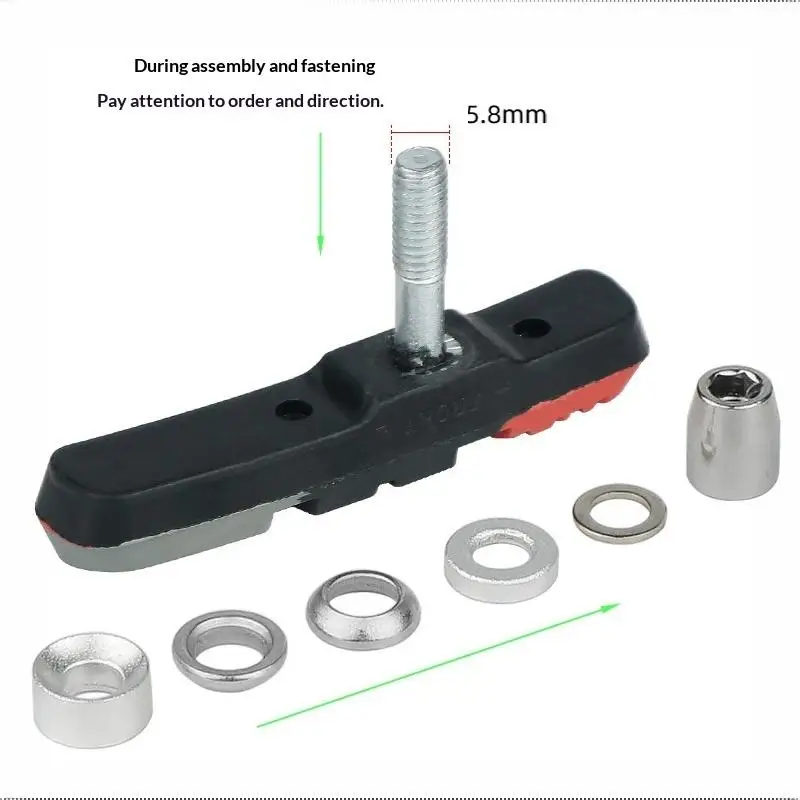 V-Bremsbeläge 2 Stück 70mm Hochwertiger, strapazierfähiger Gummi für Metallfelgen, geeignet für Nass- und Trockenbedingungen im Winter und Sommer beim Radfahren. – Detail 5
