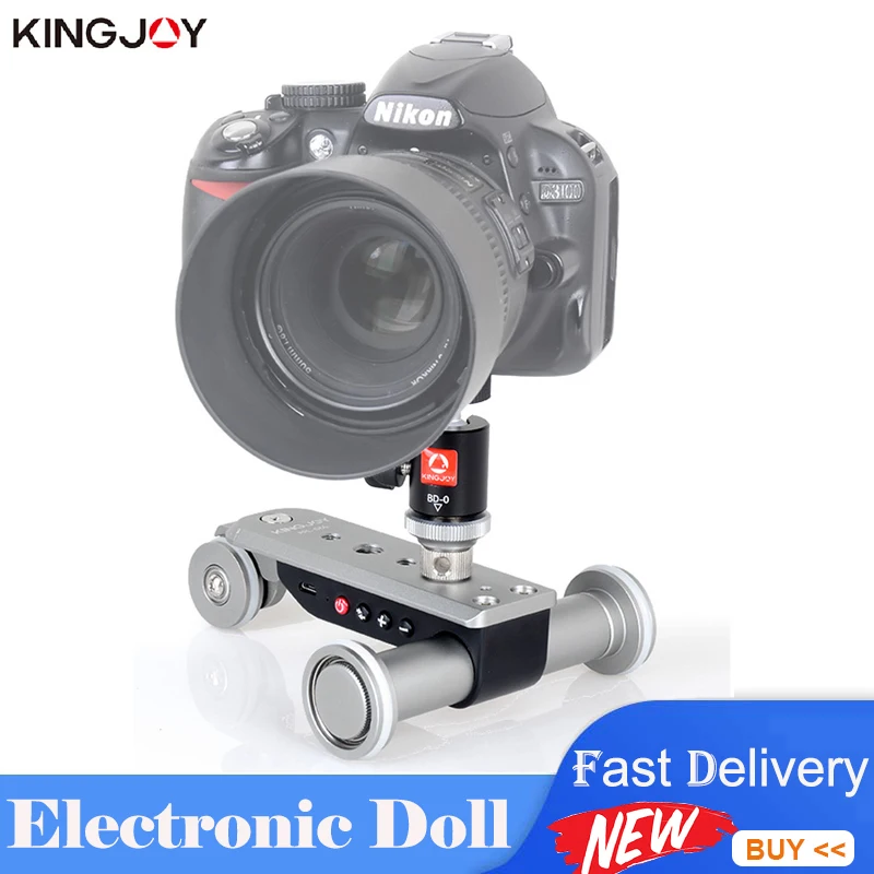 

KINGJOY PPL-06S Mini Camera Slider Dolly Car Electric Motorized Dolly Car with Ball Head For Camera Phone Camcorder Dslr