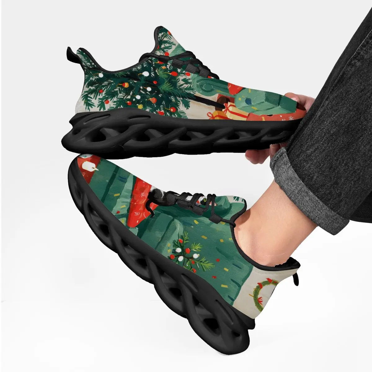 2025 جديد أحذية رياضية رجالي عيد الميلاد عادية خفيفة الوزن رياضة التدريب المشي عدم الانزلاق أحذية الجري الرياضية مريحة للرجال #4