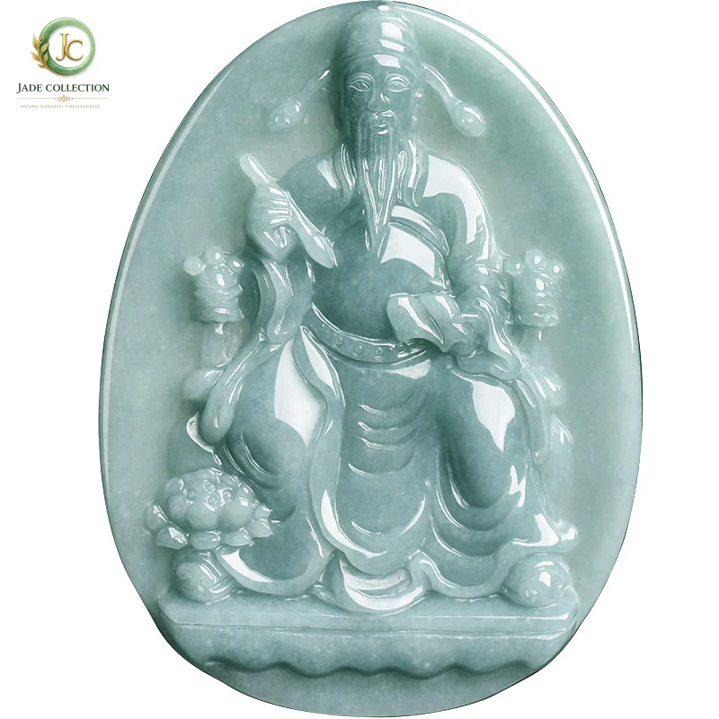 Genuine and naturalAGenuine Emerald Blue Water Wenchang Emperor Jade Pendant for Men and Women, Jade Ornament from SiHui