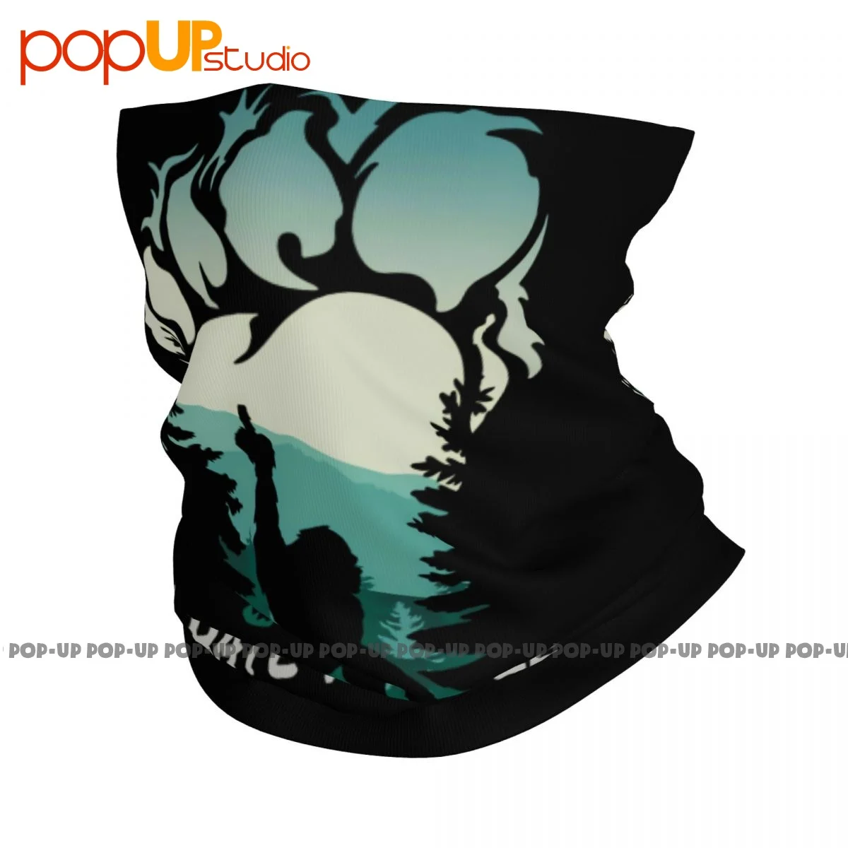 Bigfoot Middle Finger Footprint I Hate People Camping Neck Gaiter Bandana Scarf Face Mask