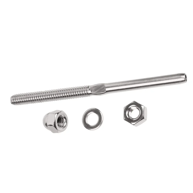 

ABLL-Stainless Steel Wire Rope Connector Steel Cable Accessories Assembly Cover Type Nut American Straight 1/8 Inch