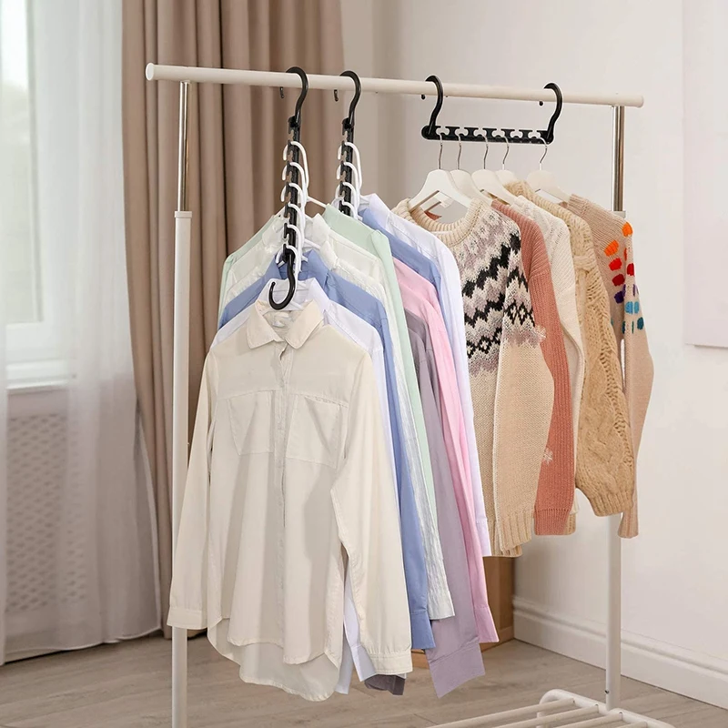 Sturdy Plastic Space Saving Hangers Cascading Hanger Organizer Pack Of 12 Closet Space Saver Multifunctional Hangers