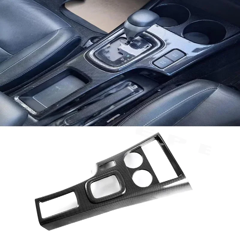 For Toyota Hilux Hilux REVO 2024 2025 ABS Carbon Fiber Center Gear Shift Panel Water Cup Holder Cover Sticker Inner Accessories