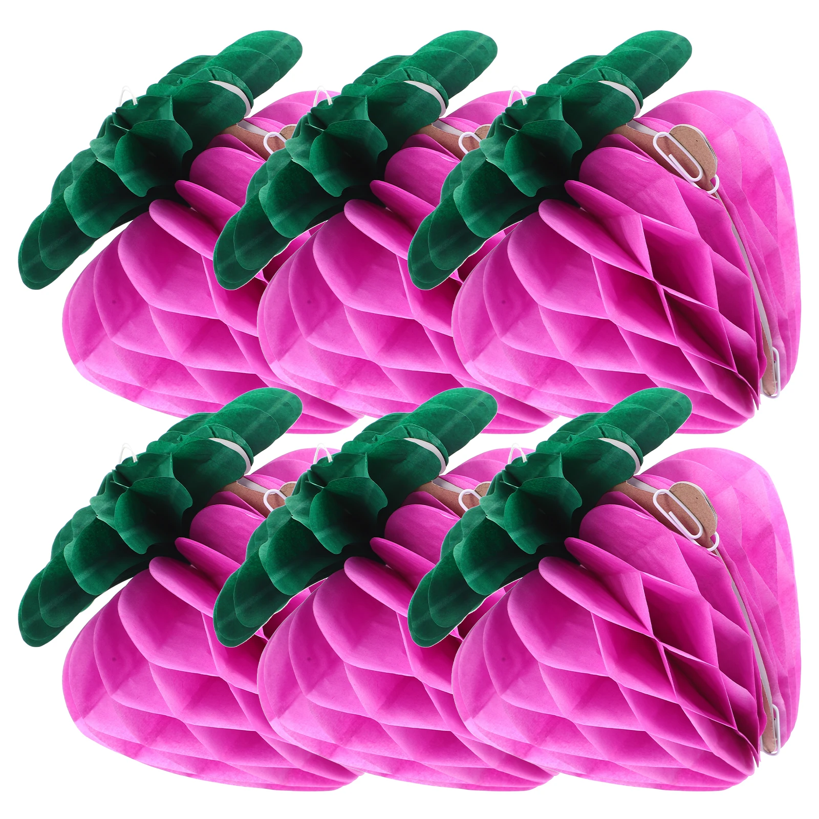 

10 Pcs Honeycomb Ball Hanging Ornament Paper Decorations Strawberry Party Scene Layout Fruit Shape DIY Christmas Home Gathering