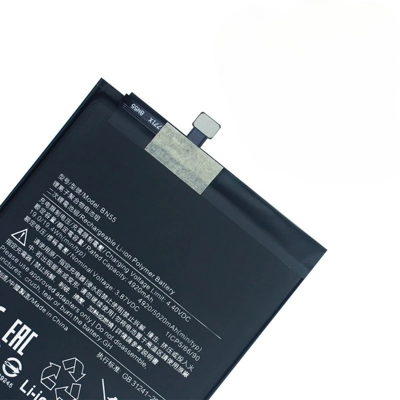 

BN55 for MIUI Xiaomi Redmi Note 9S Phone Battery 0 Cycle High Quality High Capacity Replacement Bateria Grade A Cell with Tools