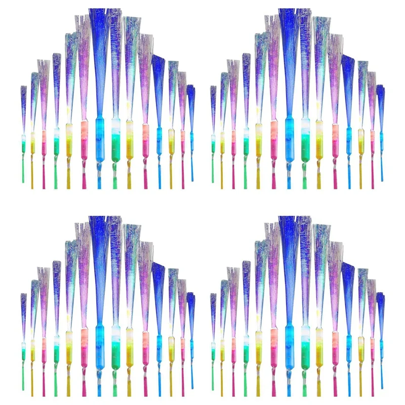

【Hot Cake】96 PCS Glow Fiber Wands Sticks LED Light Wand Fiber Optic Wands Flashing Sticks For Party Wedding Halloween Christmas