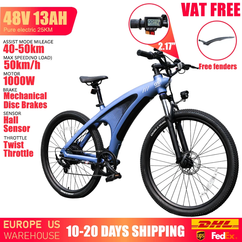 HUANCI Q5 E Bike 2000W Electric Dirt Bike Off-Road Electric Bikes 48V 20AH Electric Bicycle 57km/h 27.5 Inch Ebikes Adults Bike image 3