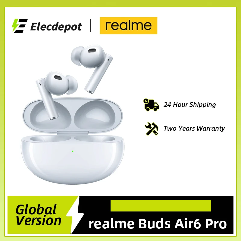 Global Version realme Buds Air6 Pro Wireless Earphone 50dB Active Noise Cancellation Up to 40Hours Battery Life Headphone