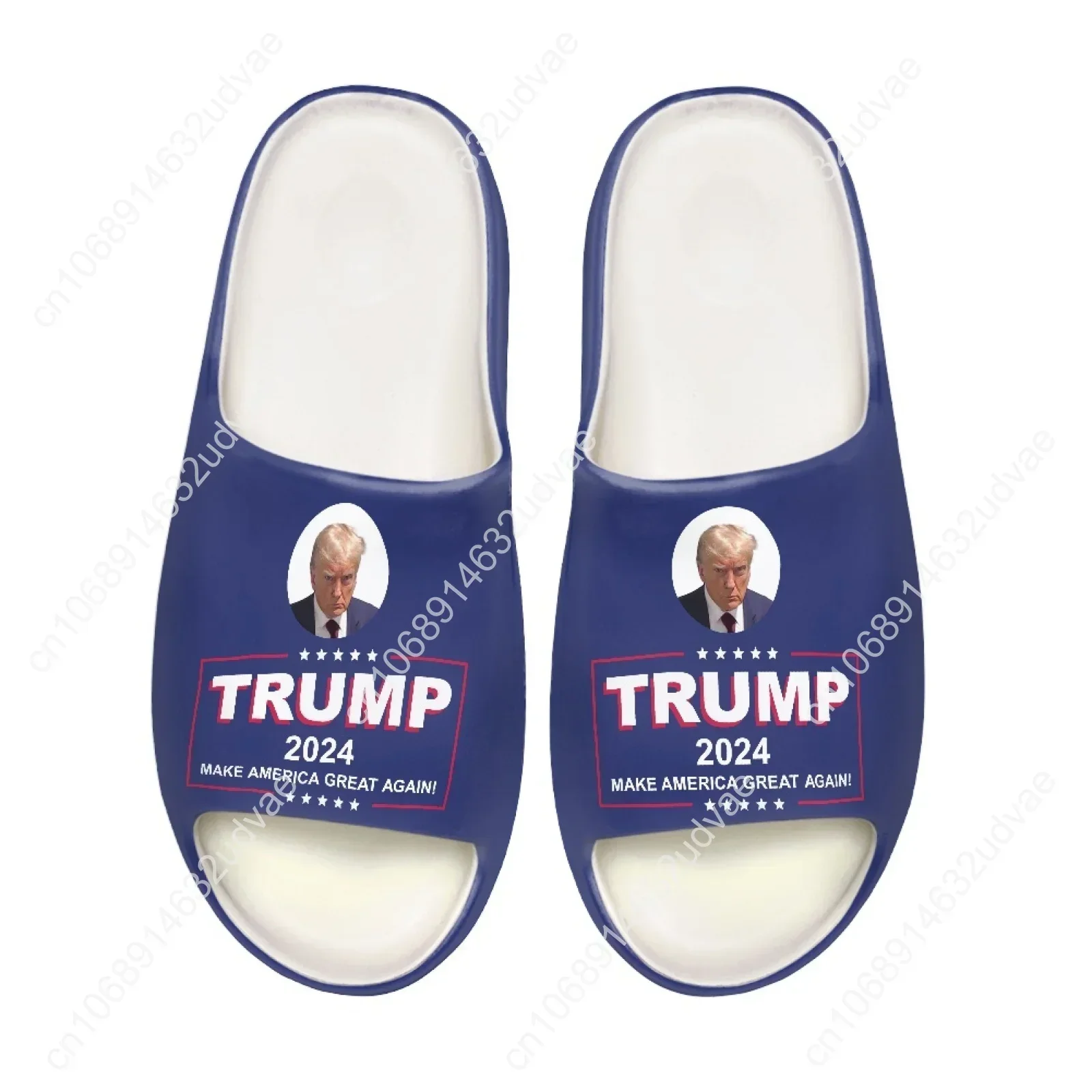 Trump 2024 Soft Sole Sllipers Home Clogs Never Surrender Water Shoes Men Women Teenager Step On Custom Sandals