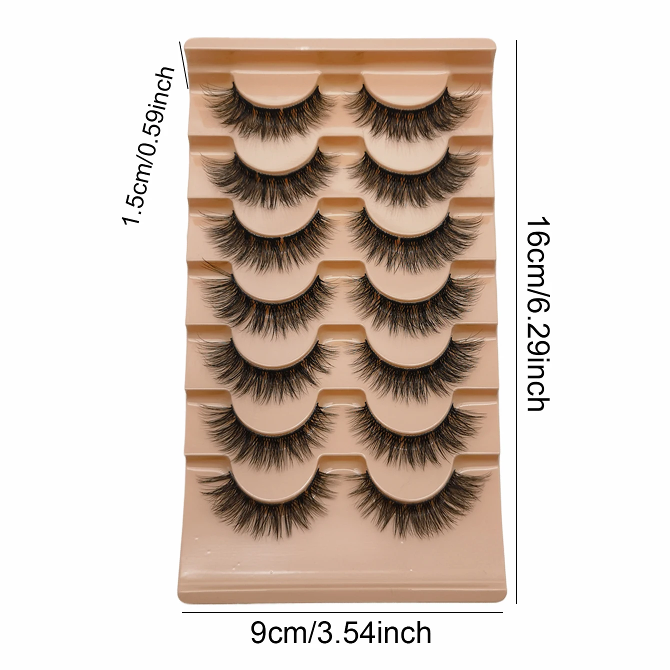 自然なスレンダーな3Dカールがおしゃれなつけまつげ7ペアで、目を引く魅力的なメイクアップを簡単に作成できます。
