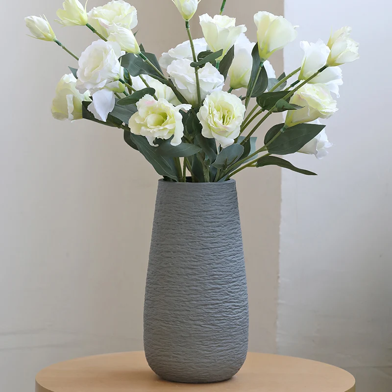 

Nordic Office Flower Vase Ceramic Hydroponics Tall Balcony Table Vases Minimalist Vaso Decorativo De Luxo Decoration Home ZY50HP