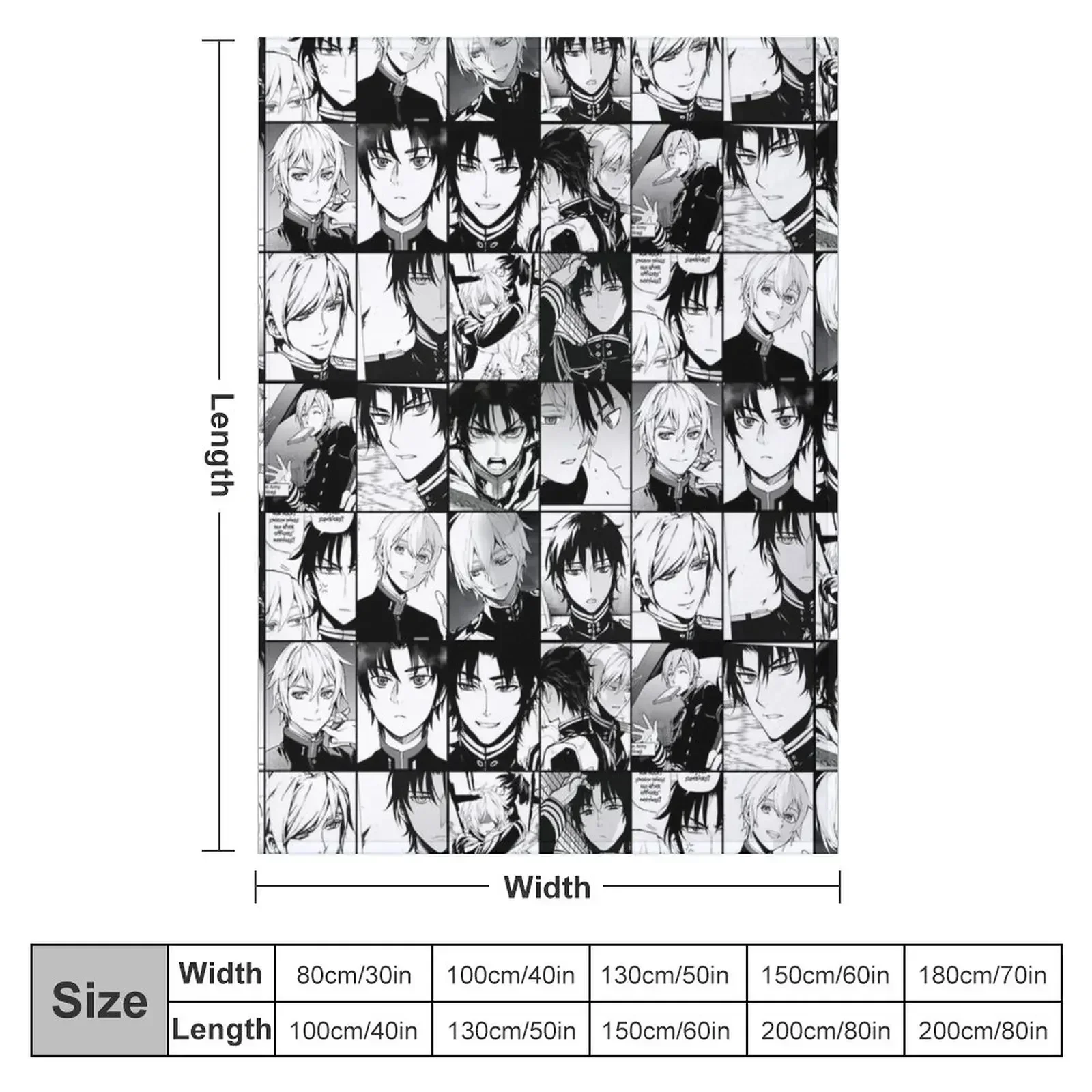 Shinya Hiragi and Guren Ichinose - manga collage Throw Blanket Luxury Throw Moving Blankets